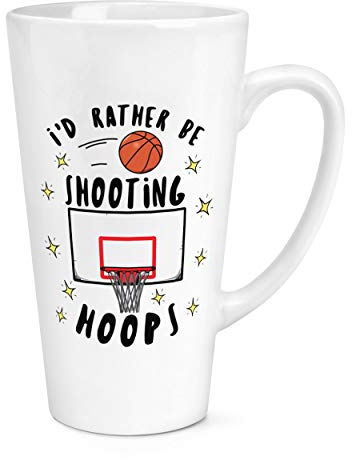 I'd Rather Be Shooting Hoops Basketball 17oz Large Latte Mug Cup