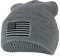 Armycrew Made in USA Grey American Flag Embroidered Knit Cuff Long Beanie, grau, Einheitsgröße
