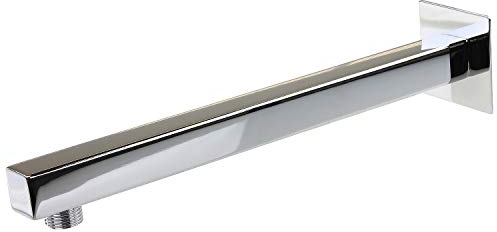 Sanixa GO1404, braccio doccia angolare in ottone massiccio cromato di alta qualità, attacco a parete per soffione doccia a pioggia, Argento