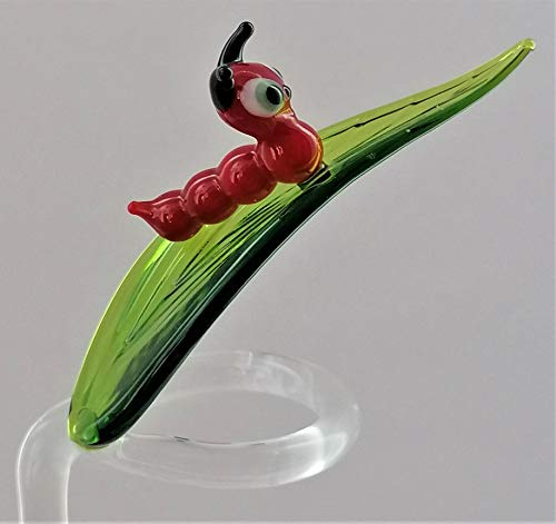 Orchideenstab, Blatt mit Raupe (rot) -Normale Ausführung-