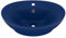 vidaXL Lavabo con Troppopieno Lavello per Bagno Lavandino per Toilette Prodotti per Bagno Vaschetta Ovale Blu Scuro Opaco 58,5x39cm in Ceramica