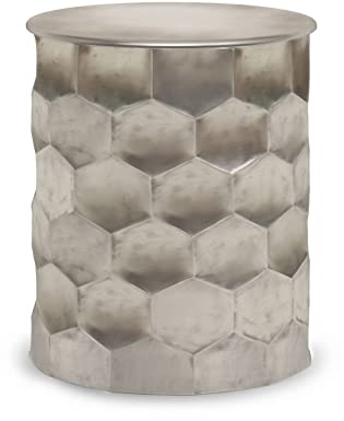 SIMPLIHOME Whitney Beistelltisch aus Metall, kleines Paket, Antiksilber