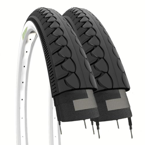 Ecovelò Unisex – Erwachsene 26x1.50 (40-559) B/N Slick Reifen MTB Mountainbike 2 26 x 1.50, Weiss SCHWARZ, Einheitsgröße