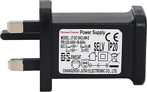Christmas Concepts® 16V 100MA 2.4W DC IP20 Adaptateur Secteur sans Fil - Convient aux lumières et décorations de Noël