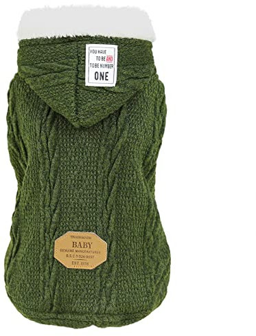 Cane Maglione Cane Vestiti Felpa con Cappuccio Maglione di Lana con Cappuccio Inverno Caldo Dolcevita Maglione Cappotto in Pile per Piccolo Cane Medio