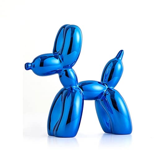 JTBDWOSK Glänzende Ballon-Hund-Statue,Desktop-Ornament, Niedliche Kunstharz-Skulptur, Die Details Werden Anschaulich Dargestellt Dekoration Für Zuhause Schlafzimmer Wohnzimmer Büro,Blau