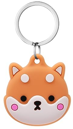 AXFEE Étuis pour Apple AirTag, Silicone Airtag Porte Clé, Anti-Chute Anti-Rayures Portable AirTag Étuis de Protection en Cuir Locator Tracker pour Clés, Enfants, Animaux (Airtag non inclus)