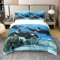 Reine Baumwolle Killer Wal Bettwäsche Sets Orcinus Orcas Komfortbezug Die Unterwasser Welt Quallen Bettbezug Set für Kinder Mädchen Tiefsee Tiere Meeresleben Quilt Cover Kinder Zimmer Dekor 155x220