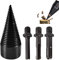 Umelee Taladro de Cono 42mm, Broca para Partir Madera con 3 Asas de Taladro, Broca para Leña de Velocidad Rápida para Cortador Madera, Partidor Troncos, Taladro Escalonado (42mm)