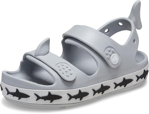 Crocs Unisex Kids Crocband Cruiser Shark Sandalt Sandal, Light Grey, 4 UK Child