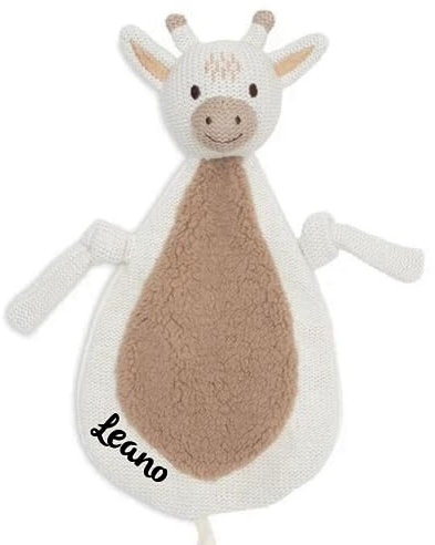 KIDSLINO Schmusetuch Giraffe, Schnullertuch Strick Jollein, Babygeschenk, personalisierbar