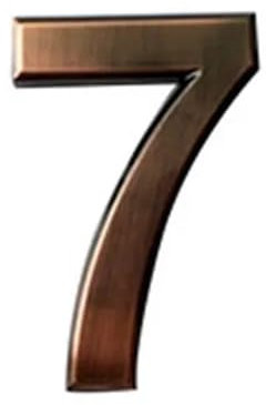 Bronze 3D 0-9 Ziffern Zimmer Tor Nummer Gebäude Tür Fach Wohnung Boden Hotel Nummer Aufkleber Schild Wanddekoration (Color : Bronze, Size : Number-7)