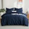 Aisbo Bettwäsche 220x240 Baumwolle Blau - Bettwäsche-Sets Bettbezug 220x240 3teilig mit 2 Kissenbezüge 80x80 cm, Baumwollbettwäsche Set, Oeko-TEX Bettwäsche Blau mit Reißverschluss