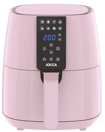 Jocca, Friggitrice ad Aria, Sweet Line, Display LED con 8 Programmi, Temperatura Regolabile, Potenza di 1450W, Risparmio Energetico, Rosa, 3,8L