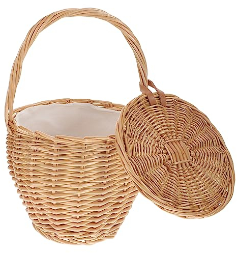 IMIKEYA 1 X Lunch-Tasche Stilvolle Tasche Handtasche Im Frischen Stil Handgewebte Tasche Sommer-Reise-Handtasche Korbgeflecht Pflanzgefäß Hängekorb Töpfe Tragetasche Einfacher