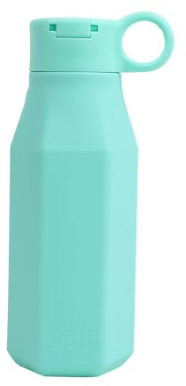 DRIPDROP Kinder-Wasserflasche mit Strohhalm, auslaufsicher, BPA-frei, wiederverwendbar, leicht, 350 ml, auslaufsicher, Klappdeckel, für Schule und Außenbereich (Magic Mint)