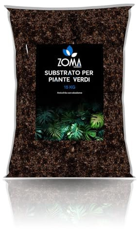 ZOMA Terriccio Piante Verdi di Qualità Superiore, Terriccio universale Senza Compostati, Alto Drenaggio e Contenuto di Nutrienti, Terra per piante con Humus di Lombrico - Sacco 15 KG