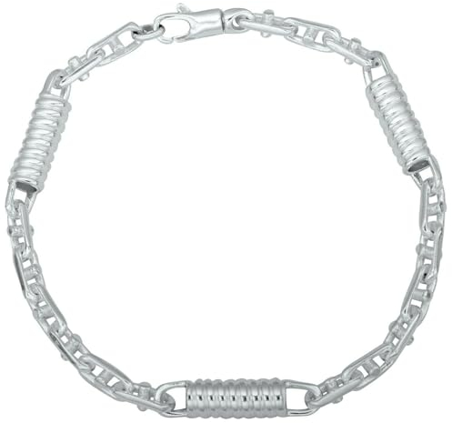 Tony Fein Monte Carlo Armband 6mm 925er Silber Massiv Poliert Diamantiert für Damen und Herren Made in Italy