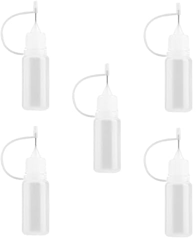 Rumyve 5pcs Needle Tip Applicator Bottle,10ml Applicator DIY Quilling Tool Precision Bottle,Precision Tip Applicator Bottles for DIY Quilling Craft