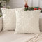 MIULEE Weihnachten Kissenbezug Weihnachtstag 2er Set Kurz Wolle und Samt Kissenbezüge Deko Luxuriöses Winter Zierkissenbezug für Sofa Schlafzimmer Wohnzimmer, Runde Schneeflocken, Creme, 45x45cm