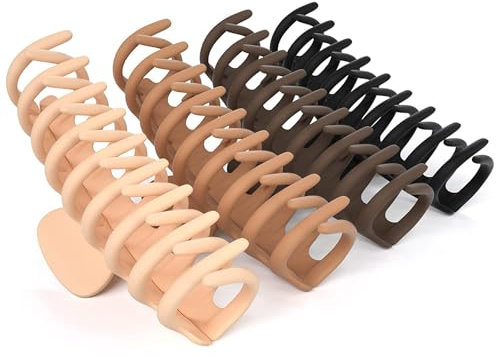 4 Pezzi Mollettone Capelli Donna Grande Antiscivolo Pinze per Capelli Ragazze Capelli Spessi Capelli Lunghi e Ricci