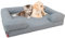 Hisprout Waschbares orthopädisches Hunde- und Katzenbett mit abnehmbarem Bezug, rutschfestes Sofa, wasserdichtes Hundekissen mit U-förmiger Nackenrolle, großes Hundebett (M)