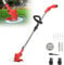 anwhriet Cordless Strimmer,12V Cordless Grass Strimmer with 2 Batteries,Blades,Height Adjustable Telescopic Garden Strimmer Brush Cutter,Lightweight Battery Trimmer for Garden Yard Lawn (Red)