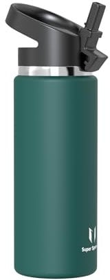 Super Sparrow Water Bottle Insulated - 750ml - Wide Mouth Metal Bottle - Wide Mouth SwivelSip Flask - BPA Free, Leak Proof - Ergonomic Straw Water Bottles for Work, Gym, Travel, Sports