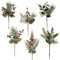 FYBlossom 6 Stück Kleine Künstliche Rote Beeren, Weihnachtsbeeren Tannenzweige Künstliche Holly Berry, Künstliche Kiefernzweige Tannenzapfen Rote Beeren Zweige Deko Für DIY Weihnachtskranz Handwerk