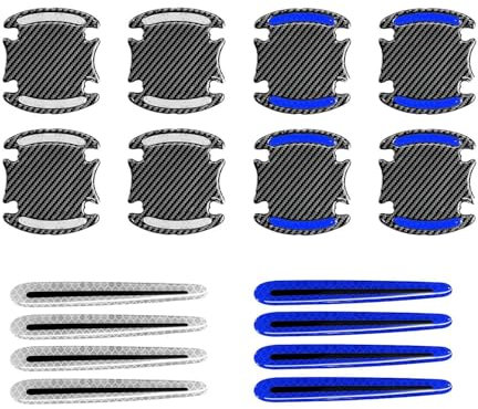 16 Pieces Car Door Reflective Stickers, Car Door Handle Stickers, Car Door Handle Protective Film, Car Door Handle Protective Stickers, Car Film Blue, Car Door Reflective Stickers