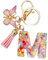 RAMGLYO Porte-clés Lettre M avec Papillon pour Filles Adolescents
