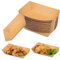 WIYETY 100 Stück Kraftkarton Schalen, Wasserdicht Pommesschalen aus Pappe, Kraftkarton Pommes Schalen, Fingerfood Schalen, Pappteller Snackschalen für Pommes, Snacks, Macarons (18cm x 12cm x 2.5cm)