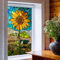 Tanlaby Girasol Pegatina de Ventana Plantas Flores Película de Privacidad para Ventana Estático Vinilos para Cristales Estática Anti-colisión para Salón Dormitorio Decoración de Ventanas, 45x80cm