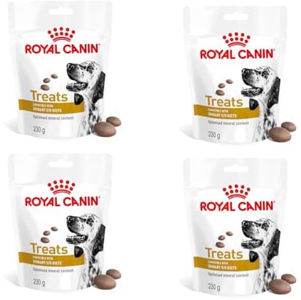 Royal Canin Veterinary Urinary S/O Treats | 4er Pack | 4 x 230 g | Snacks für Erwachsene Hunde Aller Rassen | Im wiederverschließbaren Beutel | Optimierter Mineralstoffgehalt