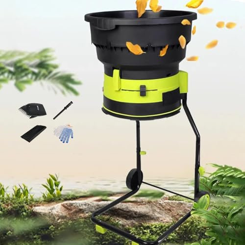 Elektrischer Laubhäcksler für den Garten, 2500 W Laubhäcksler mit Rädern, Laubbesen, Aufbewahrungstasche, Häcksler mit 8000 U/min und Trichter, 54 cm Durchmesser,50cm-power-cord