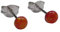 Mini Lab Opal Ohrstecker aus 925 Sterling Silber 4mm Ohrringe für Damen und Mädchen (Orange)