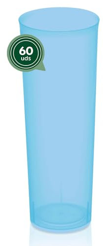 Maxi Products Lot de 60 gobelets en plastique réutilisables Bleu 300 cc