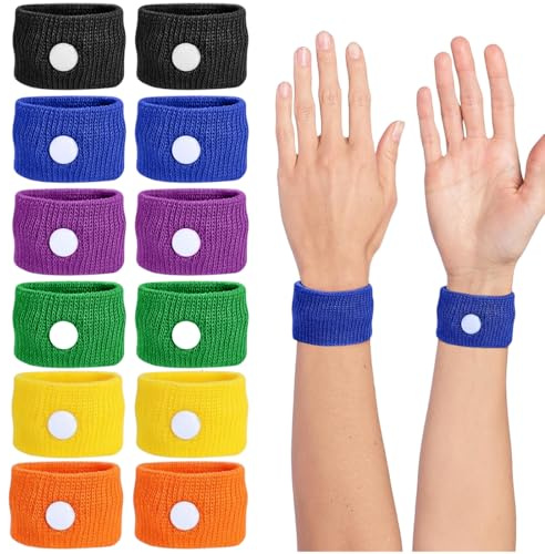 KIRZAX 6 Paar Motion Sickness Relief Bands, Armbänder zur Vorbeugung von Seekrankheit und Schwindel Wesentliche Akupressur Motion Sickness Aufkleber für Kinder und Erwachsene