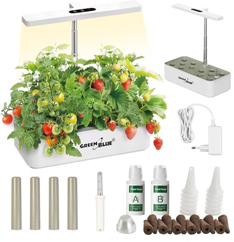 GreenBlue GB133 Smart Pflanztopf SMART 12 Pflanzen 4 L | Automatischer Anbau | Touchscreen | Einstellbare Beleuchtung 55-315 mm