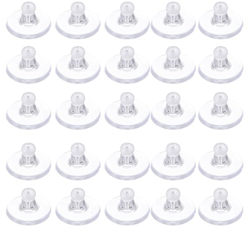 WJIAAA 300pcs Ohrstecker Verschluss, Silikon Ohrring Verschlüsse, Klar Stopper, Rohlinge Ohrring Stecker Verschluss, Scheibenförmig Earring Backs Ohrringsilikonstopfen Silikon-Ersatz Sicherheit Damen