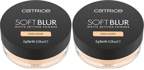 Catrice Soft Blur Matte Setting Powder 020 Light for a mattified finish, breathable powder, long-lasting for setting make-up, lightweight formula, 8g (Pack of 2)