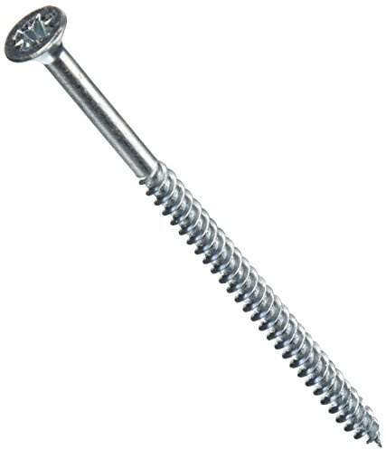 Merriway BH05897 (100 Pcs) Countersunk Twinthread Multi-Purpose Cross Head Pozi Wood Screw, 12 x 4 Inch Bright Zinc Plated - Pack of 100 Pieces