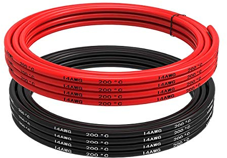 14 Gauge Silikon Draht 6 Meter (3 Meter Schwarz und 3 Meter Rot) Weich und Flexibel Niedrige Impedanz