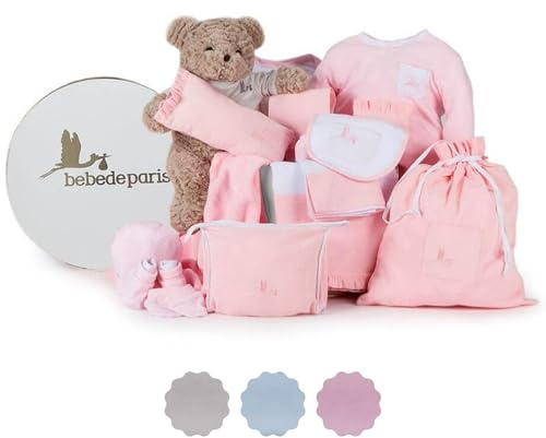 Korb Geburt komplett Klassische Rosa | BebeDeParis