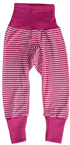 Cosilana, Baby Nabelbundhose/Hose, 70% Wolle, 30% Seide (Pink/Natur, 98-104)