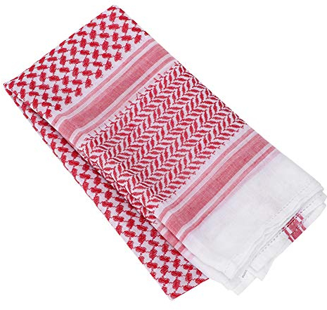 Hztyyier Arab Keffiyeh Turban der Erwachsenen Männer muslimische männliche traditionelle Kostüme Polyester Red Plaid Pray Head Scarf