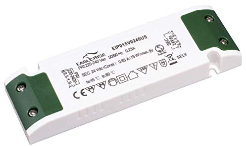 Eaglerise LED Trafo 24V 15W Ultra Slim Flach für LED Streifen Möbeleinbau Konstantspannung LED Netzteil Driver Treiber Transformator super thin