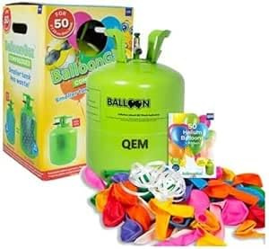 Lot de 4 Grandes Bouteilles hélium XL50 pour gonfler 200 ballons de baudruche de 23cm (non inclus)