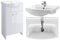 VBChome Badmöbel Weiß 50 cm Waschbecken mit Unterschrank Waschtisch Waschbeckenunterschrank Unterschrank Badezimmerschrank 2 Türen Glanz Waschplatz Stand Standmöbel