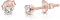 DTPSilver - 925 Sterling Silver Rose Gold plated Round TINY Stud Earrings made with Glittering Crystals from Swarovski® Elements - Diameter: 3 mm - Colour : Clear Crystal